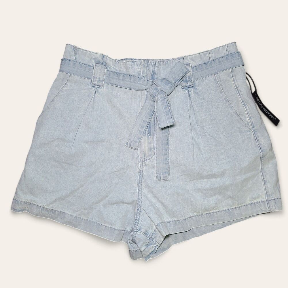 BLANKNYC Women’s 31 Light Wash Paperbag Shorts 100% Cotton Belt NWT Casual